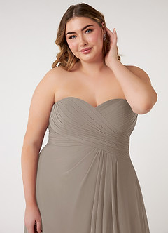 Azazie Arabella Allure Abiti da Damigella Abito Convertibile A-Line in Chiffon Scollo a Cuore Taupe image18