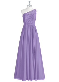 Azazie Demi Bridesmaid Dresses Tahiti A-Line One Shoulder Chiffon Dress image9