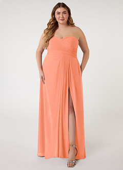 Azazie Arabella Allure Abiti da Damigella Abito Convertibile A-Line in Chiffon Scollo a Cuore Tramonto image12