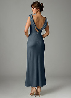 Azazie Kieryn Brautjungfernkleider Meerjungfrau-Linie Plissee Stretch-Satin Kleid Zwielichtviolett image5