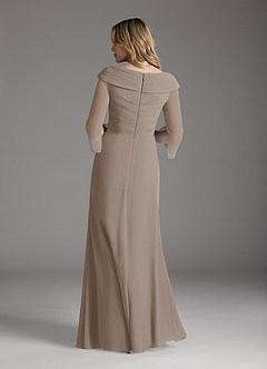 Azazie Jaycee Mother of the Bride Dresses Taupe A-Line Chiffon Dress image6
