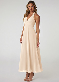 Azazie Tessie Suknie dla druhen Linia A Pofałdowany Szyfon Długość kostki Sukienka image3