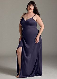 Azazie Marchella Bridesmaid Dresses Stormy A-Line Corset Stretch Satin Dress image10