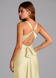 Azazie Hati Suknie dla druhen Syrena Satyna elastyczna Do ziemi Sukienka image2