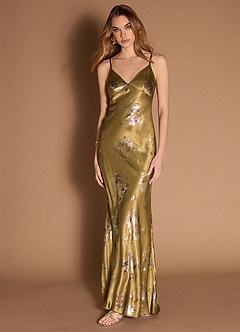 Rochelle Antique Gold Maxi Dress image1