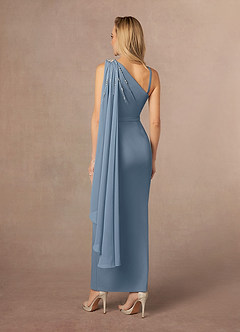 Azazie Gianna Mother of the Bride Dresses Twilight One Shoulder Stretch Crepe Dress image3