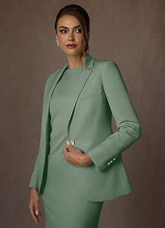 front Kennedy Matcha Completo giacca elasticizzata strutturata e abito elegante