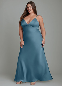 Azazie Stefania Robes de demoiselle d'honneur Robe Trapèze en Satin extensible Bermude image12
