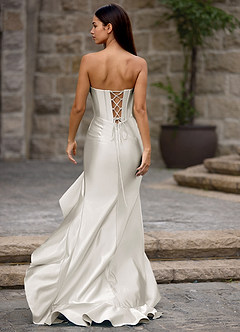 Siren White Mermaid Prom Dress image2