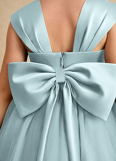 Azazie Chickadee Jurken voor bloemenmeisjes Baljurk Jurk van Mat Satijn Sweetheart Halslijn De Nevel image6