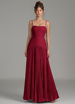 Azazie Yuliana Bridesmaid Dresses Burgundy A-Line Strapless Chiffon Dress image4