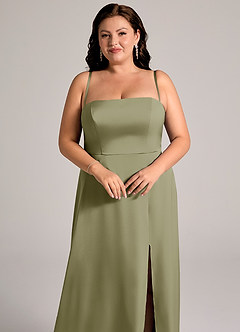 Azazie Wren Bridesmaid Dresses Pistachio A-Line Strapless Stretch Satin Convertible Dress image11