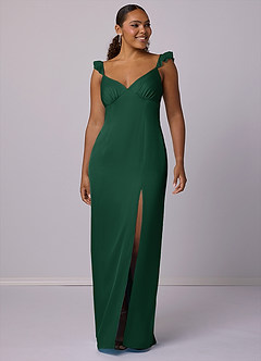 Barbie ♥ Azazie Bridesmaid Dresses Dark Green Sheath Stretch Satin Dress image8