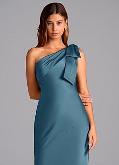 Azazie Yuanna Bridesmaid Dresses Bermuda Mermaid One Shoulder Stretch Satin Dress image7
