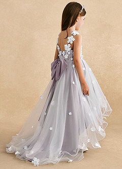 Azazie Celia Flower Girl Dresses Dusk A-Line Lace Tulle Dress image5