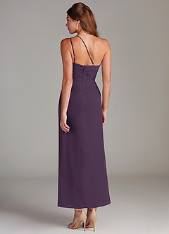 Azazie Eren Bridesmaid Dresses Plum Mermaid One Shoulder Chiffon Dress image7