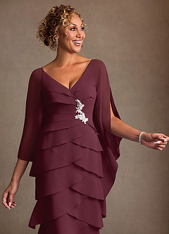 Azazie Arabinda 신부의 어머니 드레스 쉬스 셔링 쉬폰 플로어 길이 드레스 image5