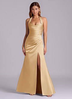 Azazie Destiny Suknie dla druhen Syrena Dekolt w kształcie serca Satyna elastyczna Do ziemi Sukienka image4