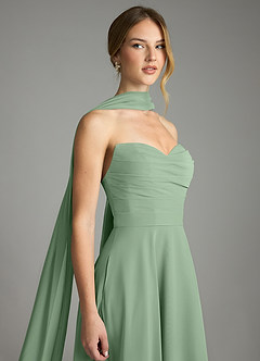 Azazie Ayla Abiti da Damigella Abito A-Line in Chiffon Scollo a Cuore Matcha image6