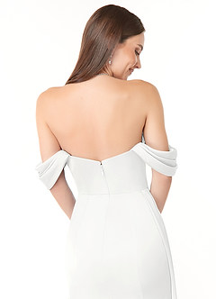 Azazie Amyra Šaty pre družičky Morská panna Z ramena Strečový satén Dĺžka podlahy Šaty image3