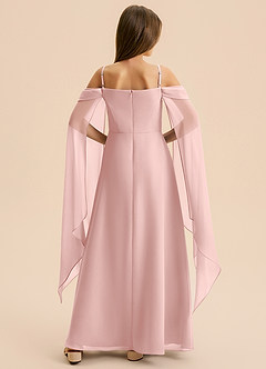 Azazie Moana Junior Powder Pink A-Line Pleated Chiffon Dress image5