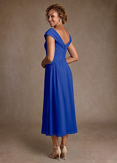 Azazie Mirta Suknie dla Matki Panny Młodej Linia A Pofałdowany Kwiatowe wypalenie Długość herbaty Sukienka image2