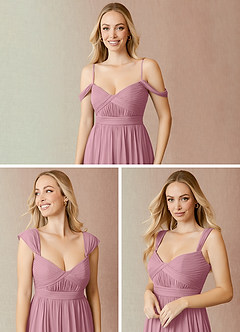 Azazie Reniya Final Sale Vintage Mauve A-Line Sweetheart Neckline Mesh Convertible Dress image5