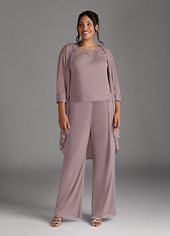 Azazie Frances Mother of the Bride Dresses Dusk Jumpsuit/Pantsuit Scoop Mesh Dress image9