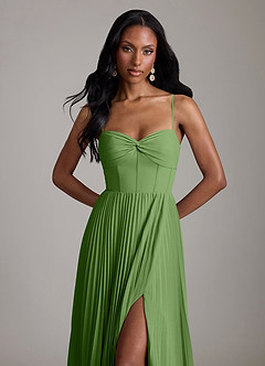 Azazie Akiko Bridesmaid Dresses Basil A-Line Sweetheart Neckline Chiffon Dress image2
