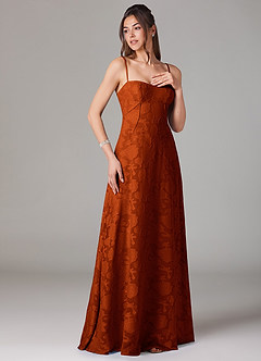 Azazie Valentine Suknie dla druhen Linia A Dekolt w kształcie serca Kwiatowe wypalenie Do ziemi Sukienka image3