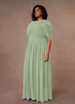Azazie Olena Mother of the Bride Dresses Dusty Sage A-Line Sequins Chiffon Dress image9