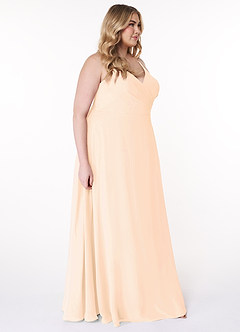 Azazie Davis Bridesmaid Dresses Pearl Pink A-Line V-Neck Chiffon Dress image21