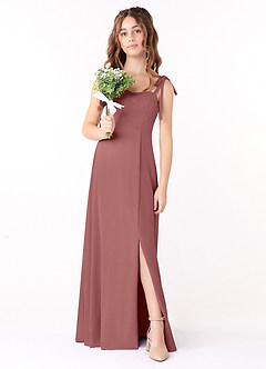 Azazie Rosey Junior Amethyst A-Line Sweetheart Neckline Chiffon Dress image4
