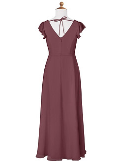 Azazie Claudine Junior Sangria A-Line Pleated Chiffon Dress image6