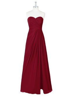 Azazie Arabella Allure Vestidos de damas de honor Vestido de Borgoña de Gasa de Corte en A Convertible con Escote de Corazón image16