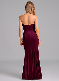 Azazie Yinnie Bridesmaid Dresses Cabernet Mermaid Strapless Velvet Convertible Dress image6