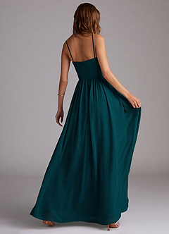 Azazie Calianna Bridesmaid Dresses Pine A-Line Off the Shoulder Chiffon Convertible Dress image6