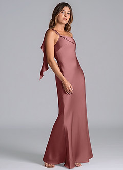 Azazie Driea Brudtärnklänningar Klä av Sjöjungfru i Stretch Satin Ena axeln Ametist image5