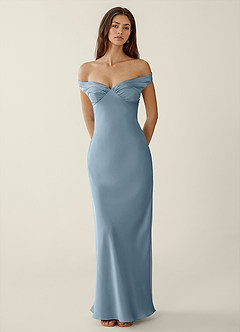 Gwendonme Powder Blue Satin Crystal Linen Prom Dress image4