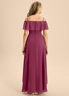 Azazie Maggie Junior Mulberry A-Line Off the Shoulder Chiffon Dress image2