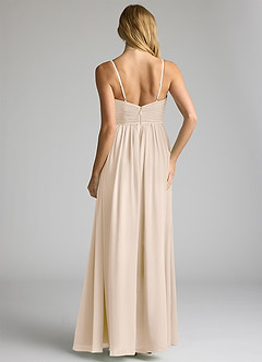Azazie Alia Bridesmaid Dresses White Alabaster A-Line Pleated Chiffon Dress image5