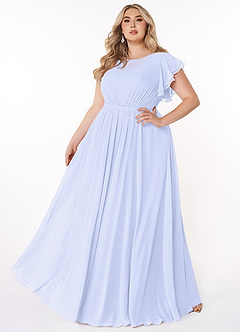 Azazie Daphne Modest Bridesmaid Dresses A-Line Ruffled Chiffon Floor-Length Dress image6
