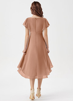 Azazie Graciela Junior Champagne Rose A-Line Pleated Chiffon Dress image2