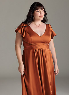 Azazie Omari Brautjungfernkleider A-Linie Stretch-Satin Kleid Kanel image12
