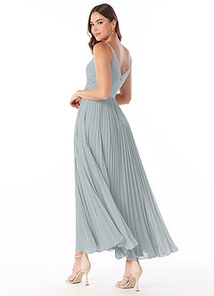 Azazie Raychelle Bridesmaid Dresses Dolphin Grey A-Line V-Neck Chiffon Dress image4
