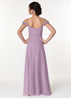 Azazie Alivia Junior Wisteria A-Line Off the Shoulder Chiffon Dress image2