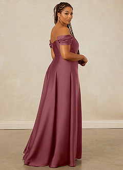 Christian Siriano Bridal for Azazie 1002 Bridesmaid Dresses Desert Rose A-Line Off the Shoulder Stretch Satin Convertible Dress image15