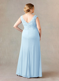 Azazie Edelin Mother of the Bride Dresses Sky Blue A-Line Sweetheart Neckline Pleated Mesh Dress image9