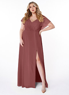 Azazie Rylee Bridesmaid Dresses Amethyst A-Line Pleated Chiffon Dress image6