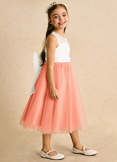 Azazie Lina Flower Girl Dresses Ivory Sunset Ball-Gown Lace Dress image6